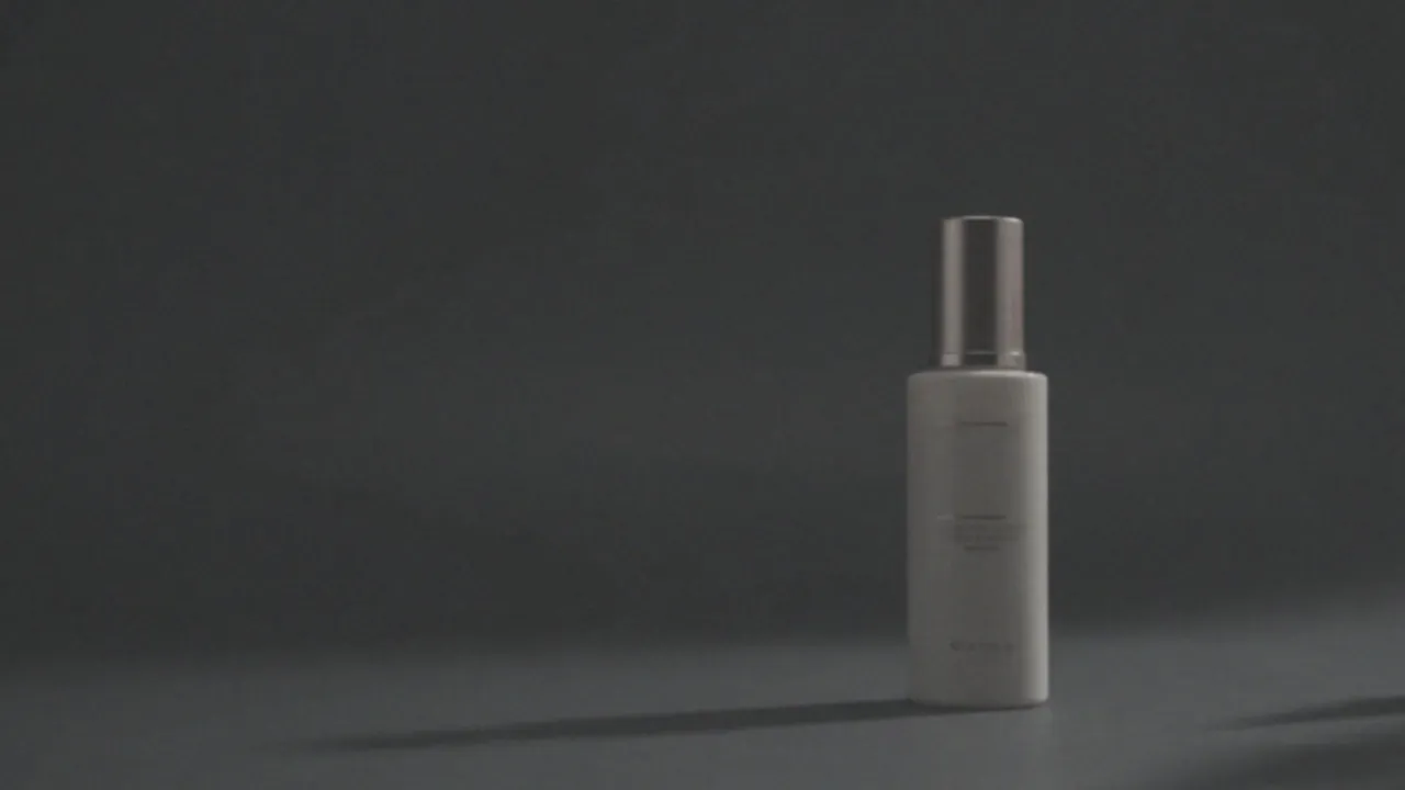 A plain product bottle in flat, unstyled light
